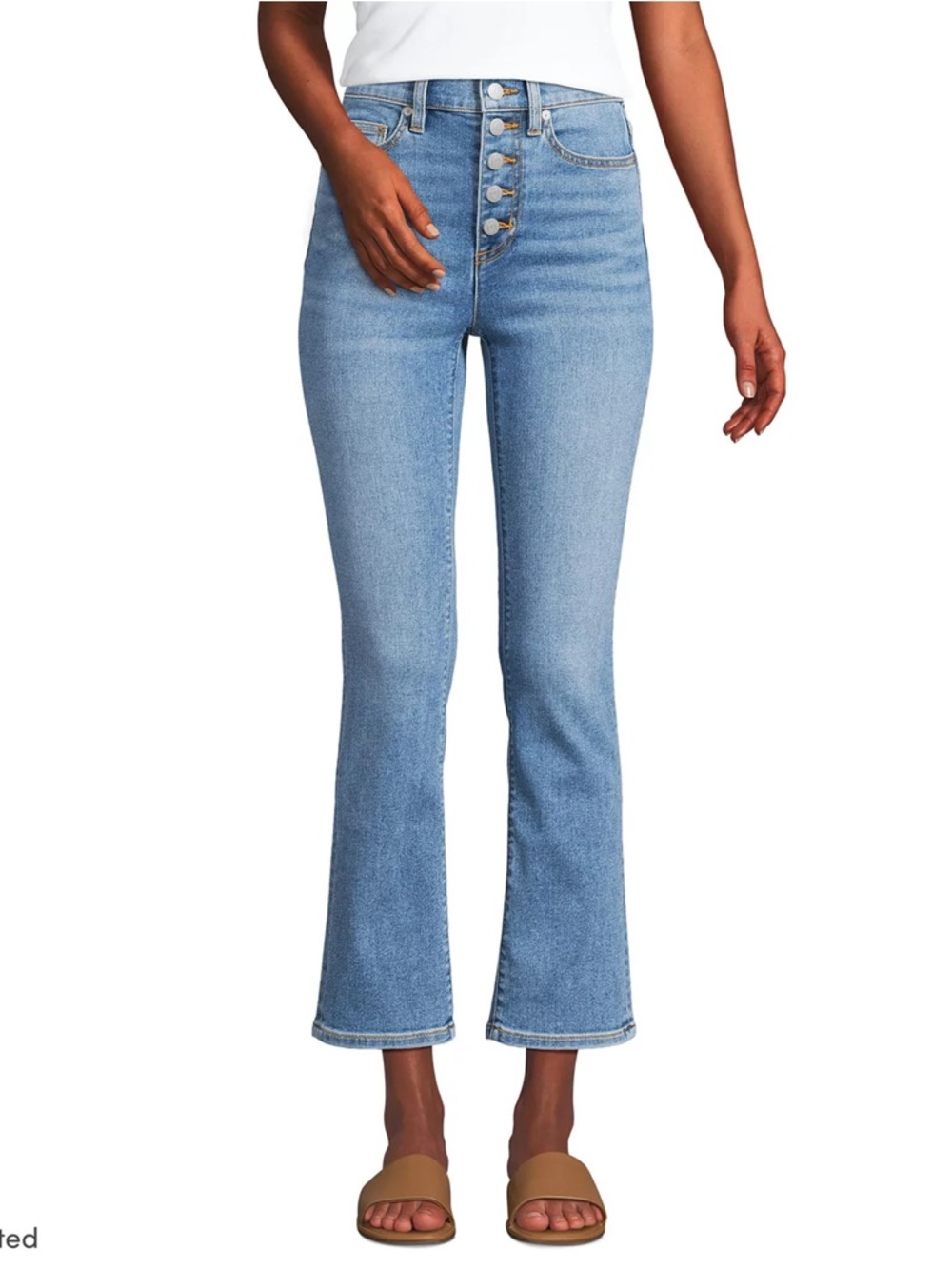 Lands' End High-Rise Ankle Button-Fly Jeans